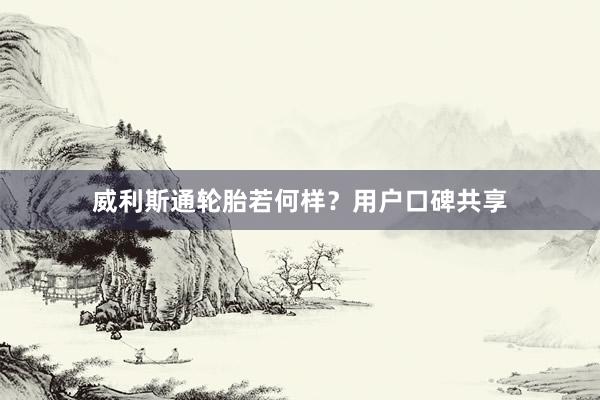 威利斯通轮胎若何样？用户口碑共享